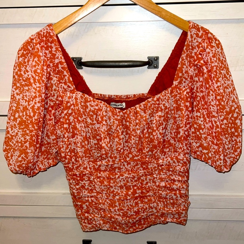 Orange Floral Abercrombie Top Size Small